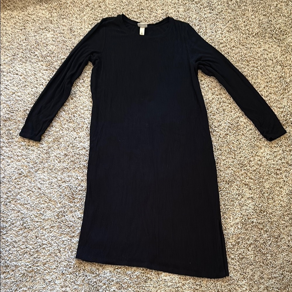 AVA & VIV - Elegant Black Long Sleeve Rayon/Spandex Dress - SOOO SOFT!!
